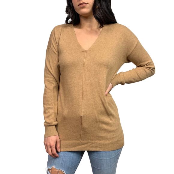 Ann Taylor Factory Tan V-Neck Sweater - Picture 1 of 7